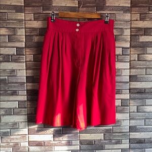 Vintage High Rise Elegant Kathie Lee Red Women's Pleated Shorts Size 6